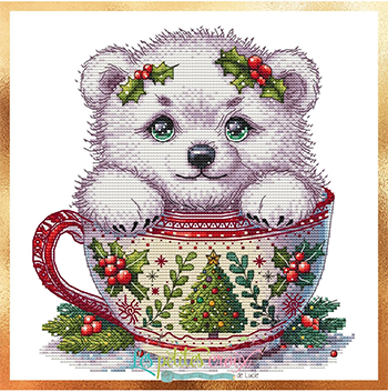 Christmas Animal Cup Bear Cross Stitch Pattern by Les Petites Croix de Lucie *NEW*