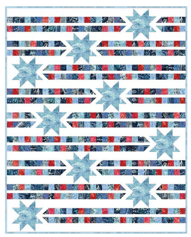 STAR TRAILS Quilt Kit featuring Places You'll Go by Riley Blake