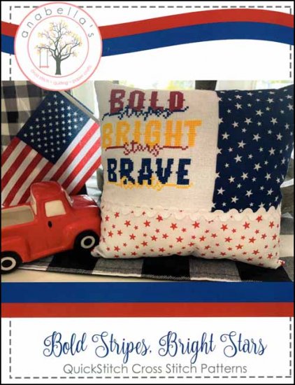 Bold Stripes, Bright Stars Cross Stitch Pattern by Anabella's