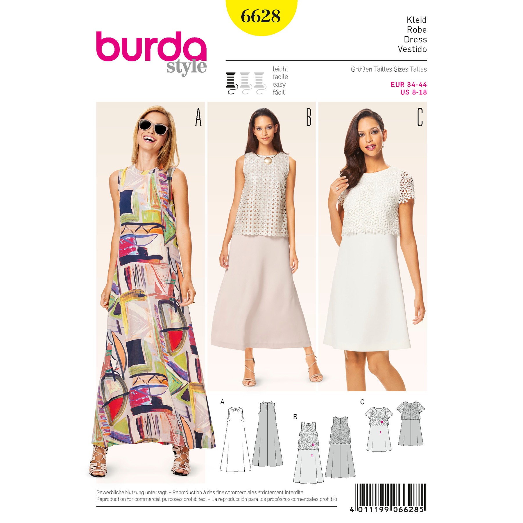 Burda 6628 - Misses' Dress Sewing Pattern
