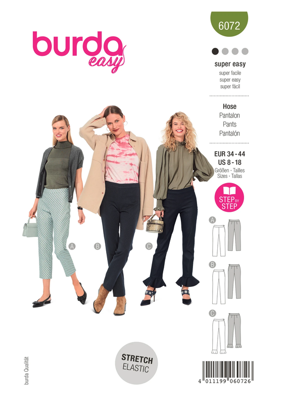 Burda 6072 Misses' Trousers and Pants Sewing Pattern