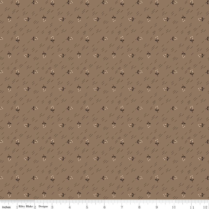 Autumn Chestnut Berries Yardage by Lori Holt of Bee in My Bonnet SKU# C14652-CHESTNUT