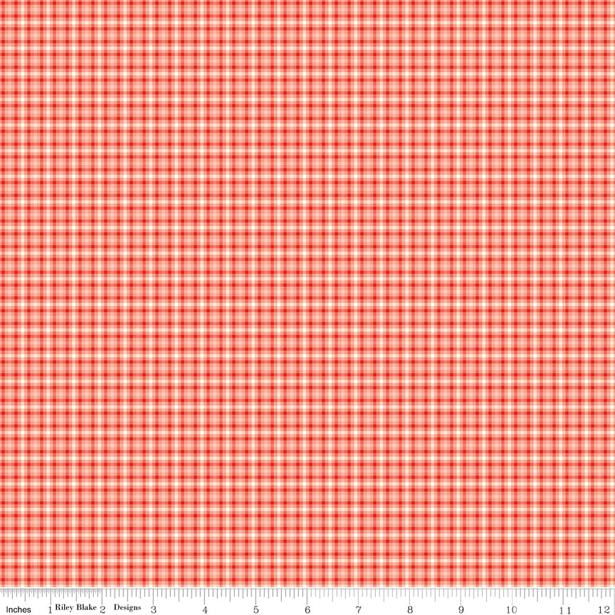 You & Me Red Plaid Yardage by Sandy Gervais for Riley Blake Designs