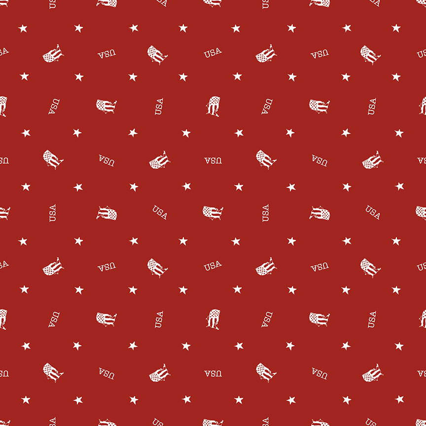 Letters From Home: TOSS RED Fabric by Vicki Gifford (1/2 yd)
