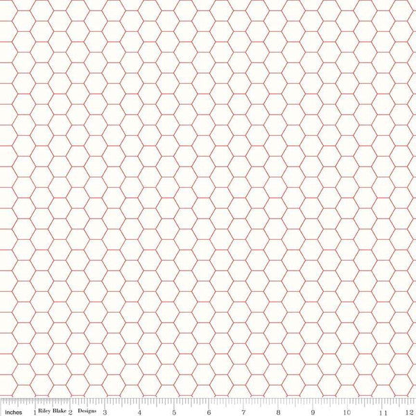 Honeycomb Red - C6387 RED • Bee Backgrounds
