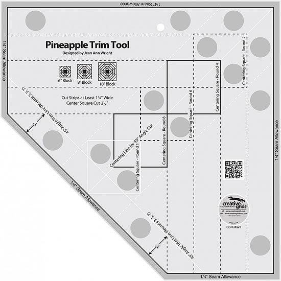 Creative Grids Pineapple Trim Tool for 6 Inch, 8 Inch or 10 Inch Finished Blocks