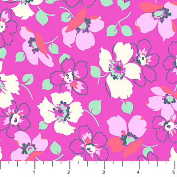 Sea Bloom Fabric C - FIGO Fabrics - Full Bloom by Heather Bailey - 91088-28