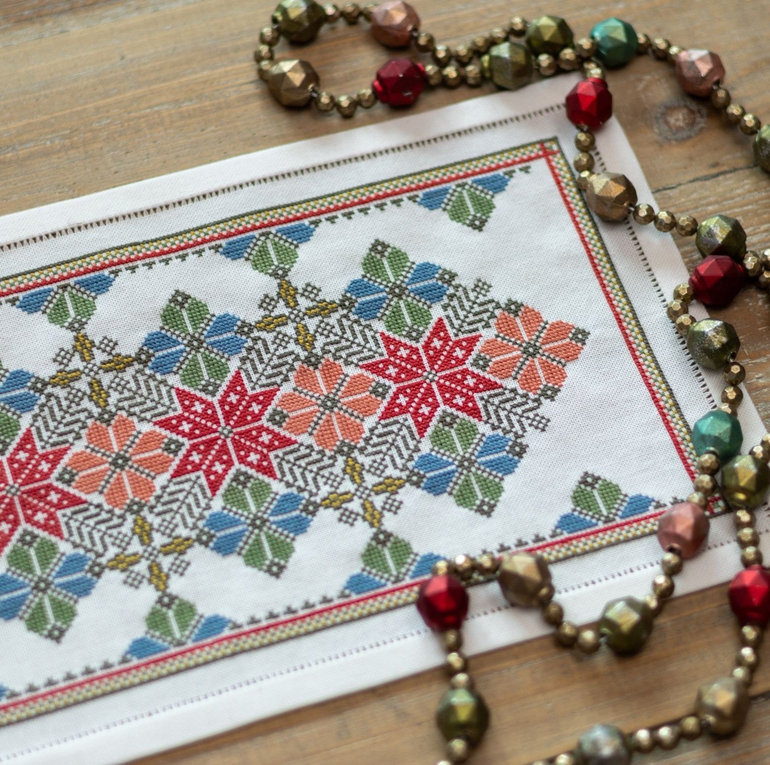 'NEW! Carpathian Bluebells cross stitch folk embroidery kit