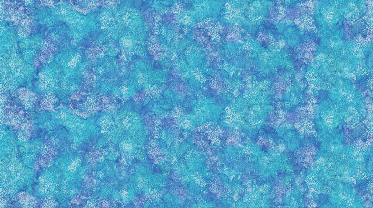 Coral Reef Bubbles Blue quilting cotton fabric | Northcott