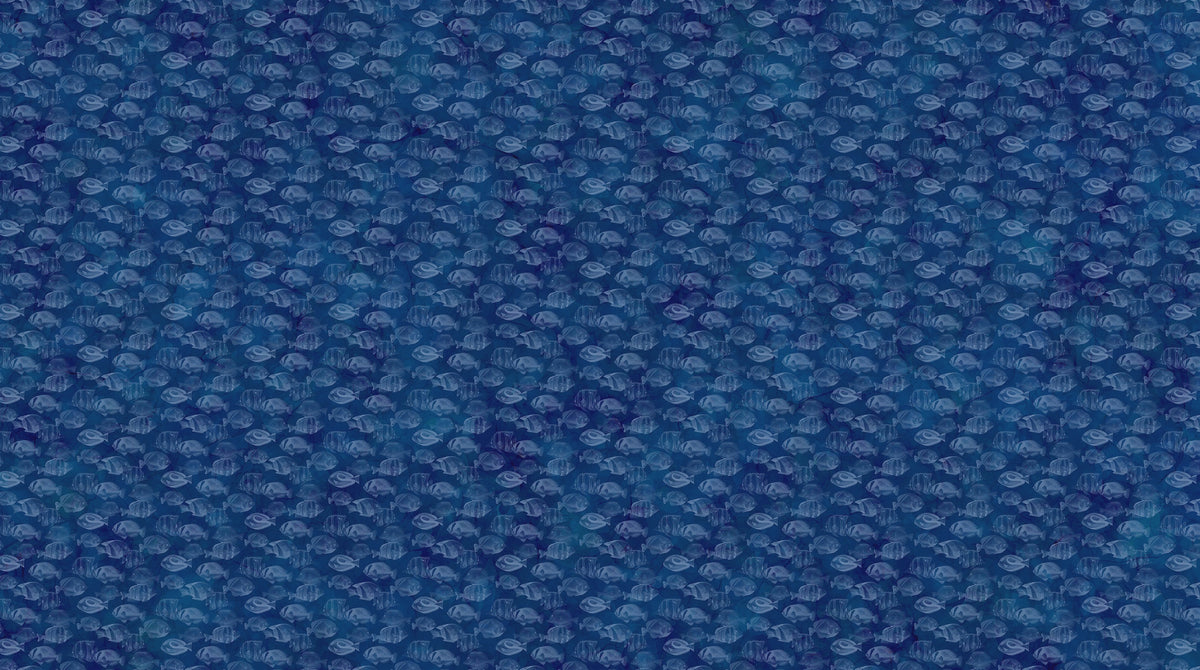 Coral Reef Fish Blender Navy quilting cotton fabric | Northcott