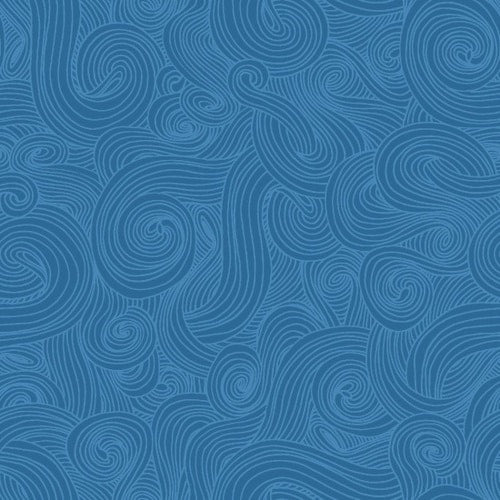 Just Color! Demin Blue Swirl Studio E Cotton Fabric SE 1351-Demin