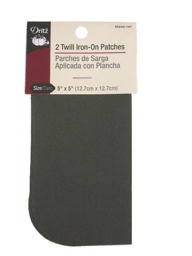 Dritz- Twill Iron-On Patches, 2 Count Olive