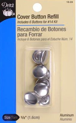 Dritz 5 Half Ball Cover Button Refill, Size 24