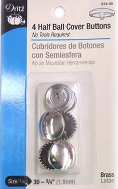 Dritz 4 Half Ball Cover Button Refill, Size 30