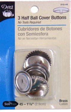 Dritz 3 Half Ball Cover Button Refill, Size 45