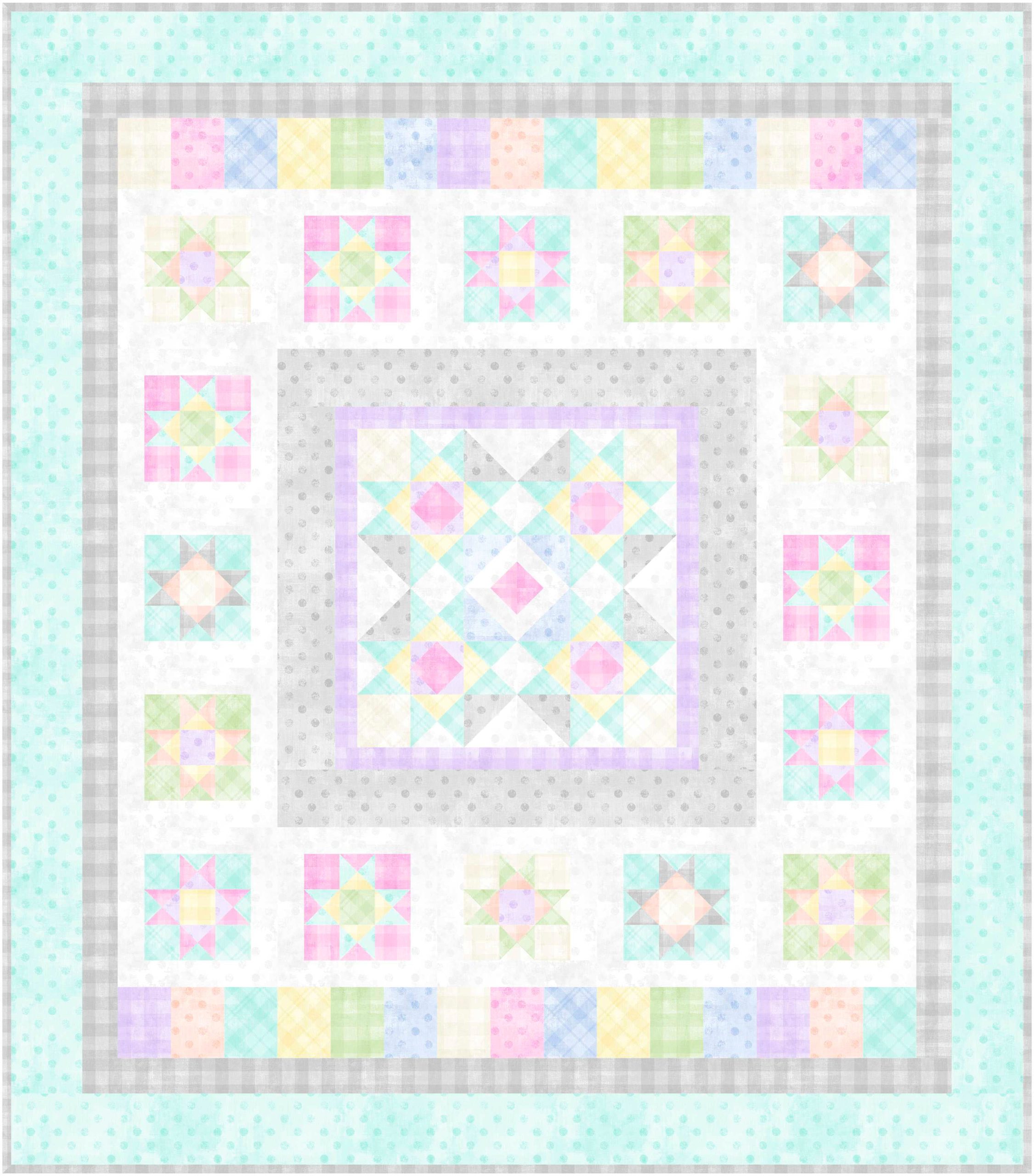 DRY BRUSH Checks, Dots & Plaid Quilt Kit
