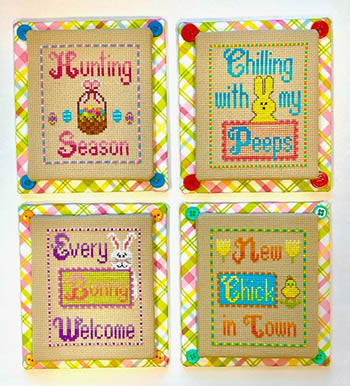 Easter Hopalong 4-Pack Cross Stitch Pattern by Pickle Barrel Designs