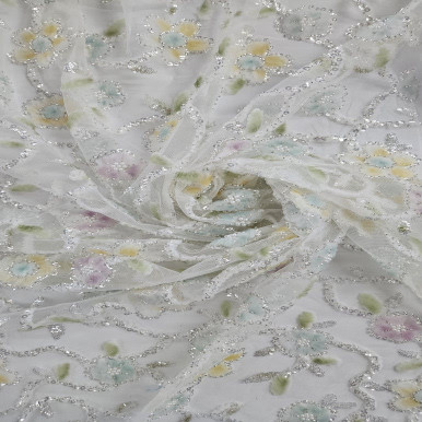 Embellished and Beaded Tulle Multicolored