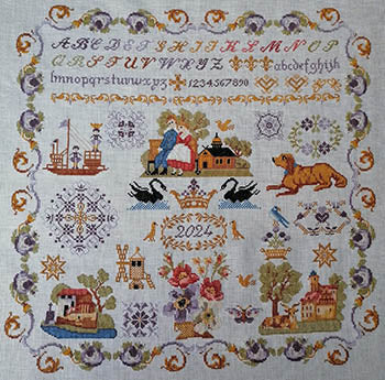 Europe Sampler Cross Stitch Pattern by Twin Peak Primitives