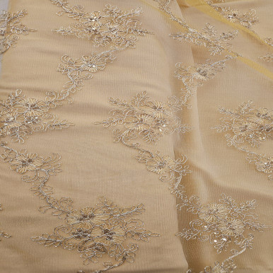Evening Wear CLEARANCE - Yellow with Gold Metallic Mesh