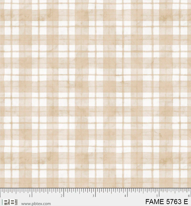 Farmhouse Americana: BEIGE PATRIOTIC PLAID Fabric (1/2 yd)