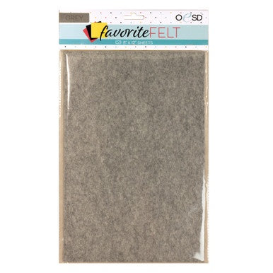 OESD Favorite Felt 8"x12" Grey 2/pk