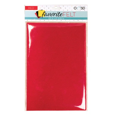 OESD Favorite Felt 8"x12" Red 2/pk