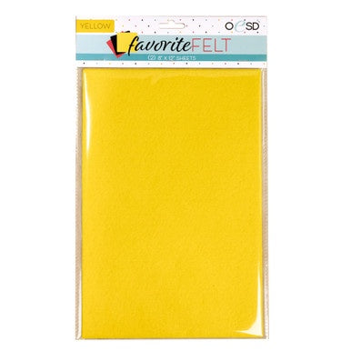 OESD Favorite Felt 8"x12" Yellow 2/pk