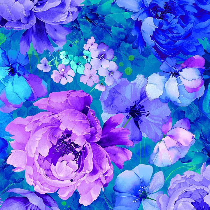 Bellagio - Multi Packed Floral #CD3581-MULTI - Quilting Fabric