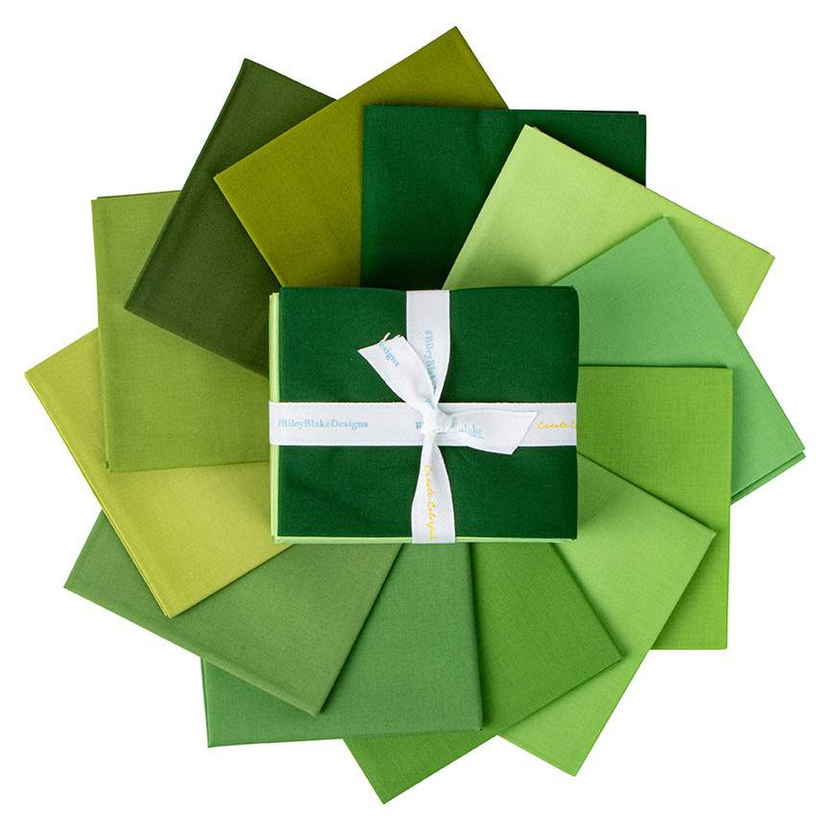 12-Piece Fat Quarter Bundle - Confetti Cottons Green SKU FQ-GRE120-12