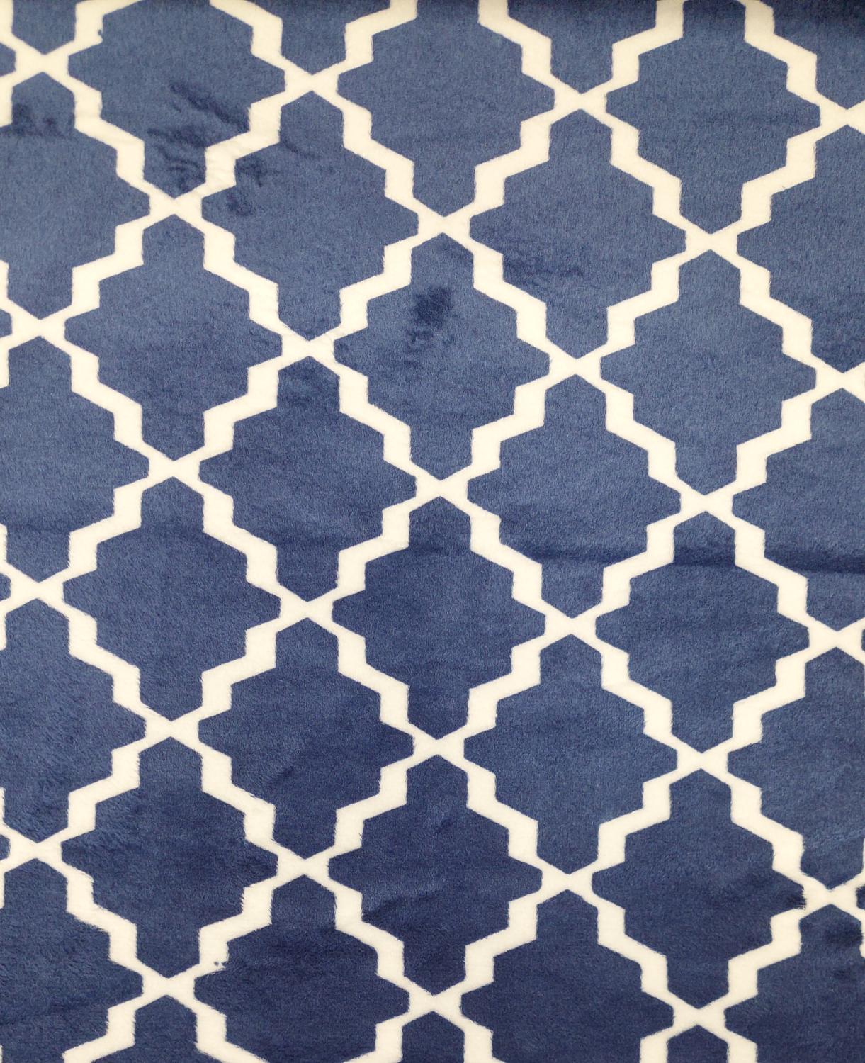 FTWH Minky Tile - FA12053 Navy - Minky Fabric