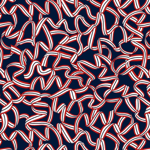 Fabric Studio E Patriotic Ribbon 108" Wide Back by the Quarter Yard 7574-78