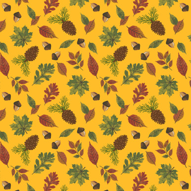 Benartex 2023 New England Shop Hop Outdoor Fall Motifs Gold | SOLD BY THE HALF-YARD