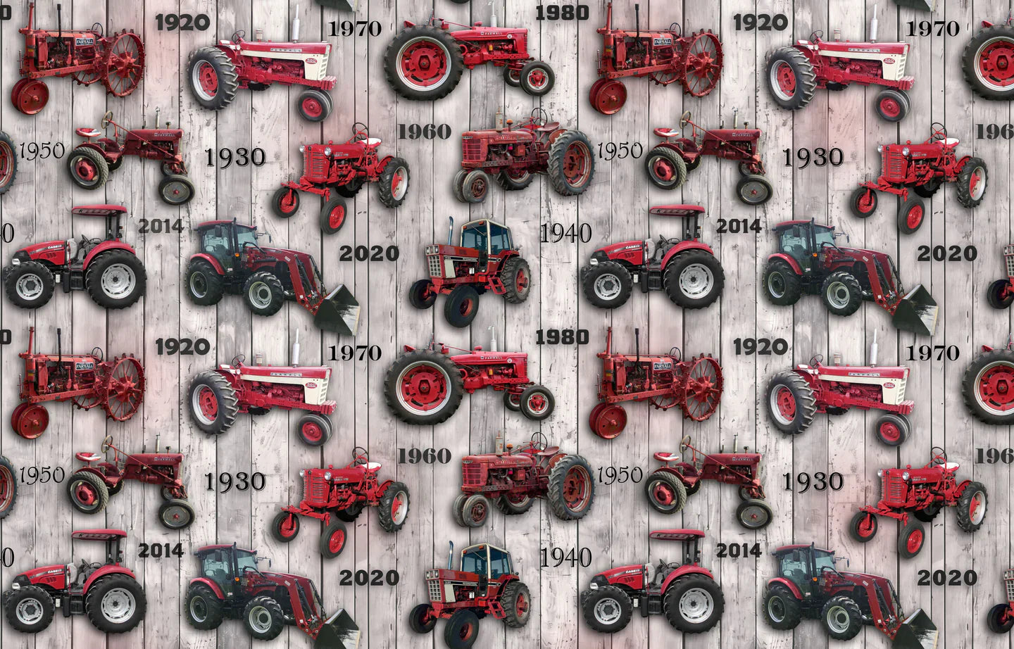Farmall History Vintage Tractors Whitewash Sykel Enterprises Cotton Fabric SYK-10547