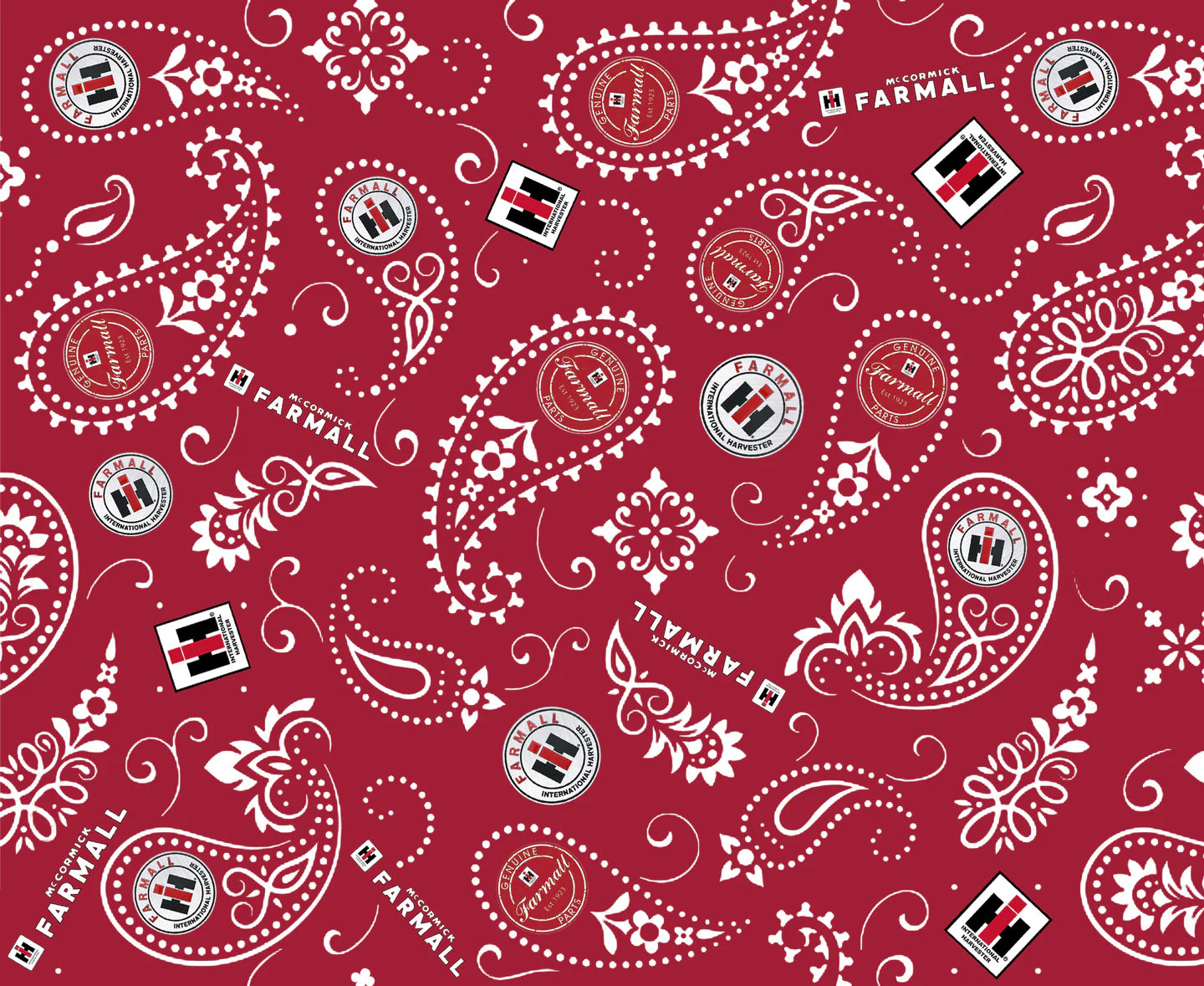 Farmall Paisley Red Sykel Enterprises Cotton Fabric SYK-10546
