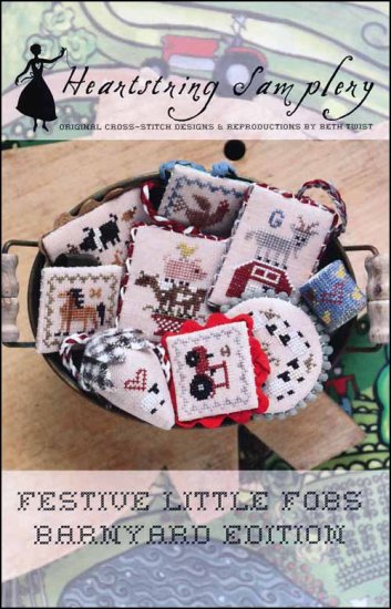 Festive Little Fobs 13: Barnyard Edition Cross Stitch Pattern by Heartstring Samplery