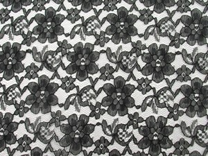 Wholesale Floral Lace - Black,25 yards