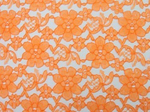 Wholesale Floral Lace - Orange,25 yards