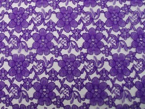 Wholesale Floral Lace - Purple,25 yards