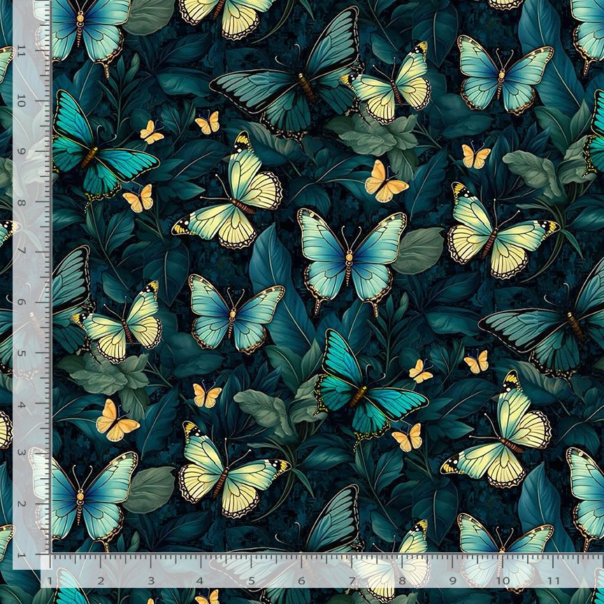 Forest Whisper Midnight Butterflies Midnight Timeless Treasures Cotton Fabric TT-BUG-CD3689-MIDNIGHT