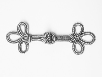 Frog Closure #833 - Tri-loop - Grey #38, 4" x 1.5"