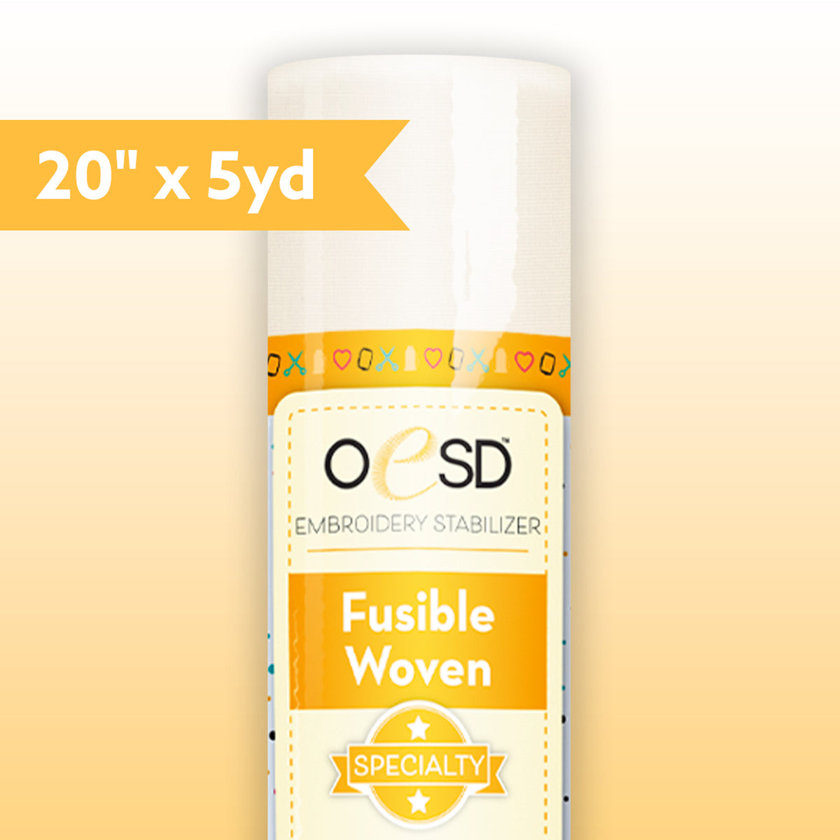 OESD Fusible Woven Specialty White 20in x 5 yds (HBFW-20)