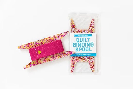 Glitter Binding Spool 5.75" x 2.5" Pink and Teal Blue Stitch Supply Company