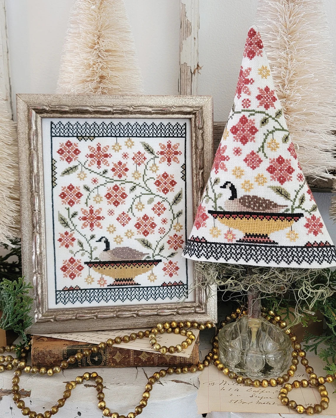 Sixth Day of Christmas Sampler & Tree Hello from Liz Mathews Cross Stitch Pattern