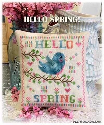 Hello Spring Cross Stitch Pattern by The Calico Confectionery