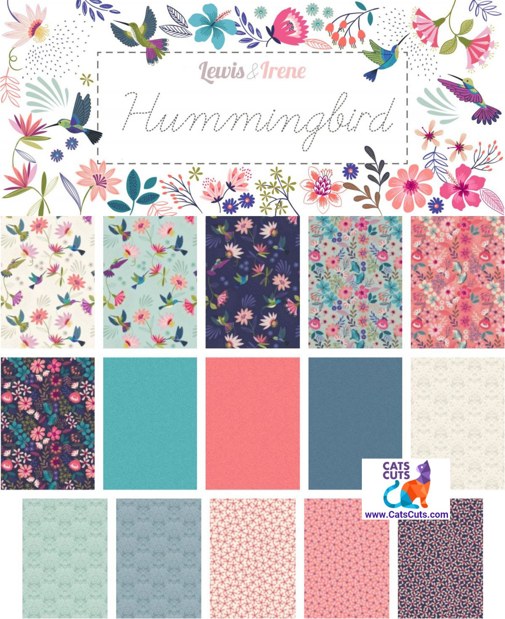 40-Piece 2-1/2" Strip Bundle--Hummingbird by Lewis and Irene