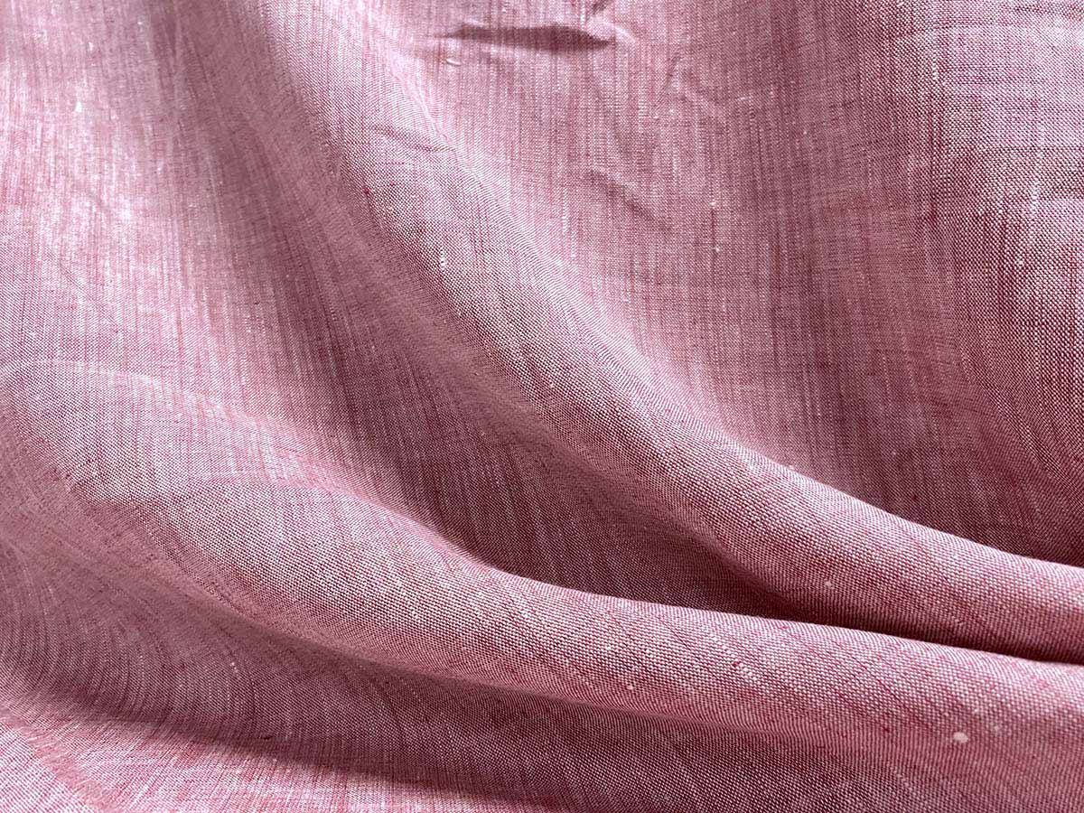 Euro Linen Fabric - 5oz - Color #76 Burgundy-White