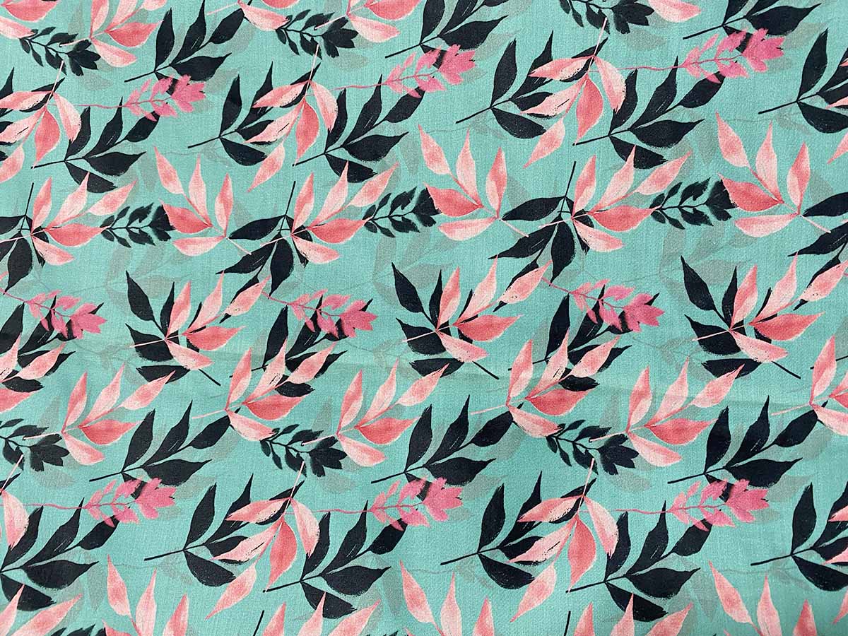 Printemps Digital Cotton Shirting Fabric - 180142 Jade Salmon