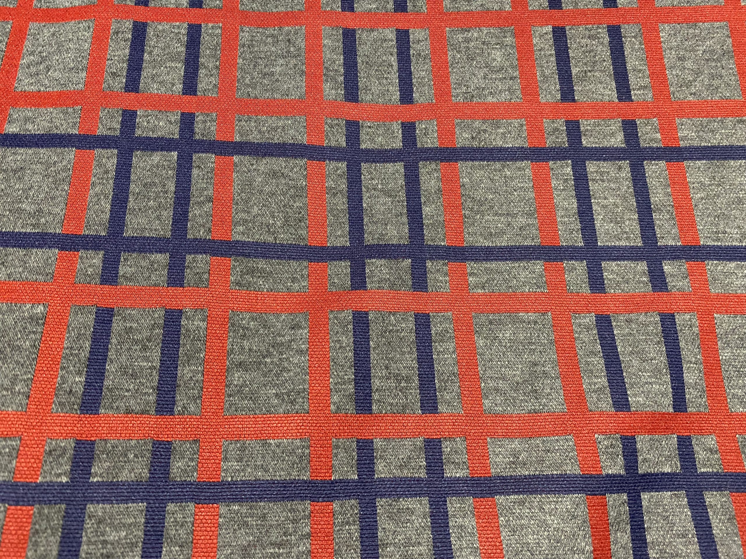 Yarn-Dye Luxury Knit Fabric - Red + Navy Plaid