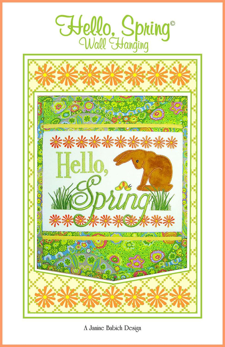 Hello Spring Wall Hanging Embroidery by Janine Babich